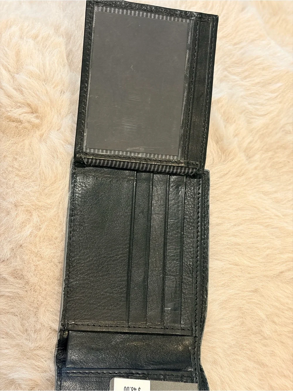 Kenneth Cole Reaction Black Leather Slim Bi-Fold Wallet